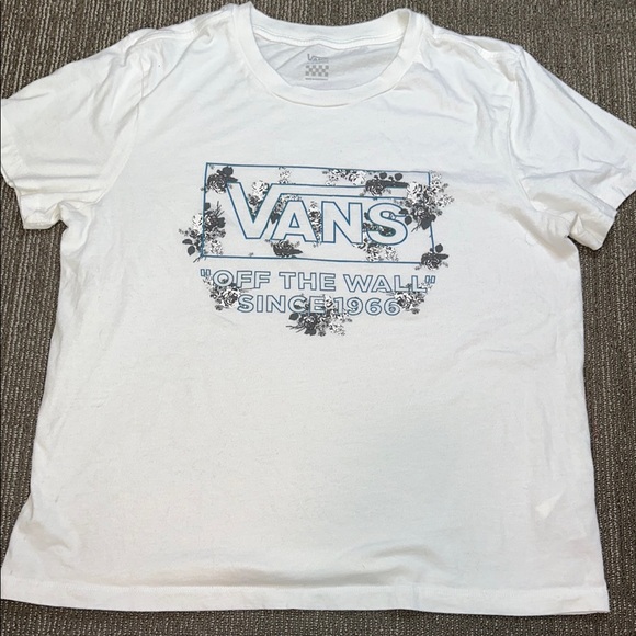 Vans Tops - Vans White Short Sleeve Tee with Graphic Print